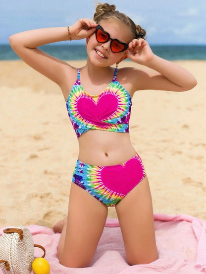 Traje de Baño Bikini Heart Tie Dye