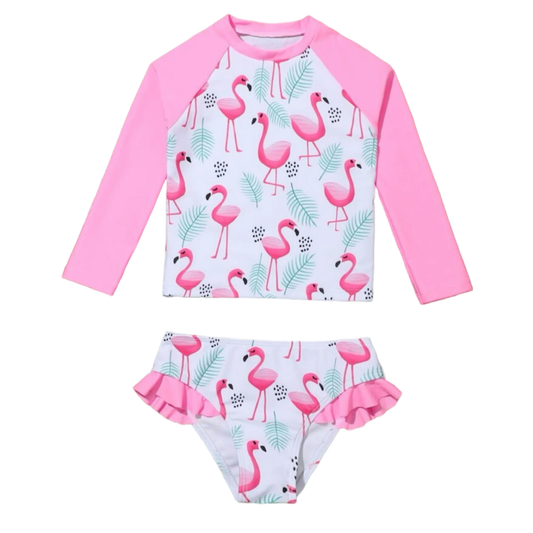 Traje de Baño Infantil Pink Flamingos